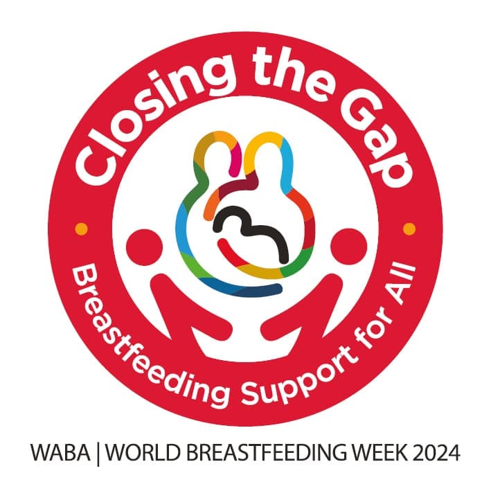 World Breastfeeding Week logo - closing gaps in breastfeeding support